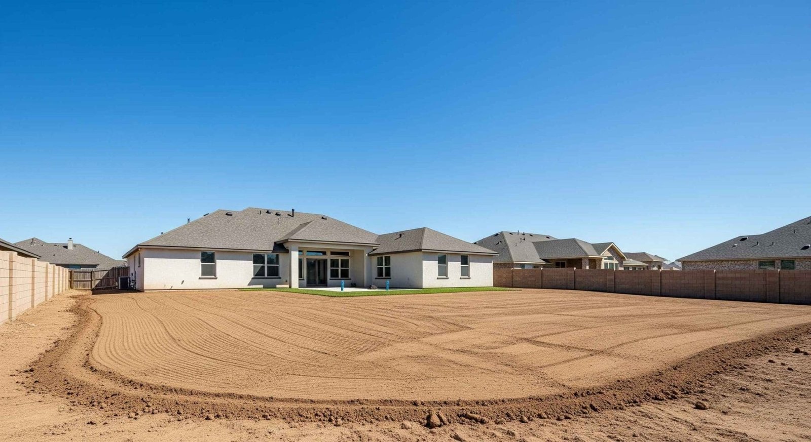 Backyard prep for installation of best sod for Florida climate.