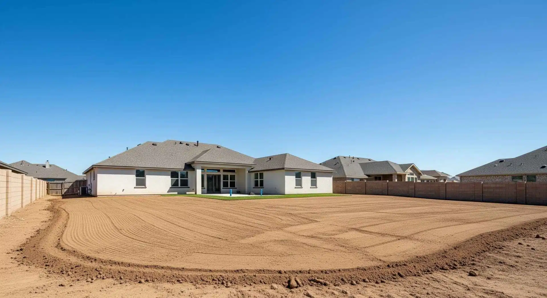Backyard prep for installation of best sod for Florida climate.