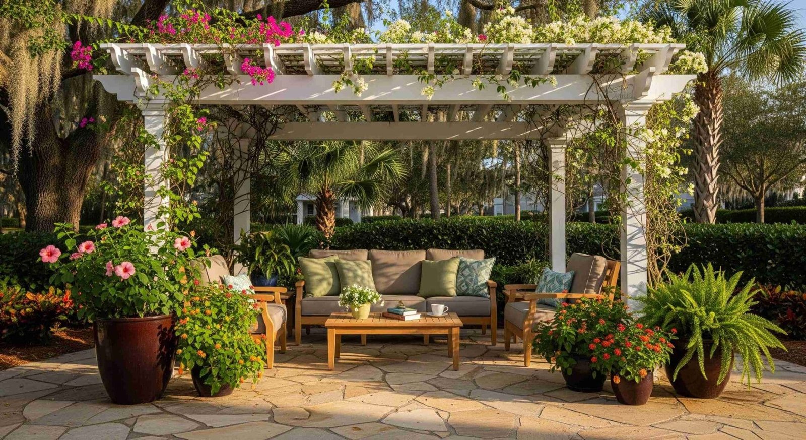 Shaded pergola outdoor living spaces for managed properties Shaded pergola outdoor living spaces for managed properties