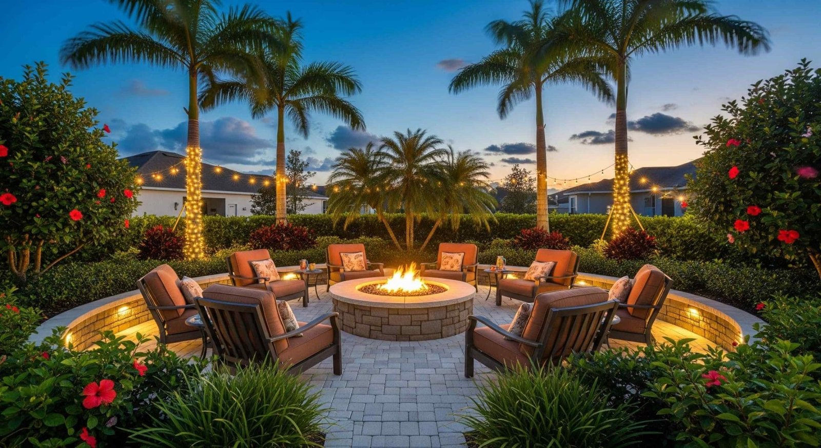 Tropical outdoor living spaces for managed properties