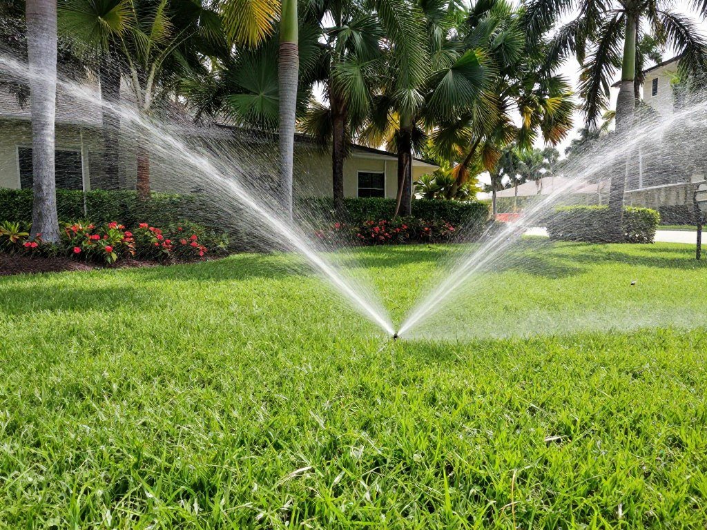 Healthy lawn with proper sprinkler coverage in Lakeland