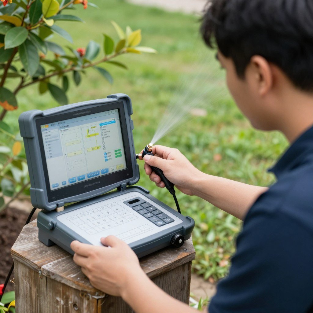 Sprinkler system diagnostic being performed in Lakeland