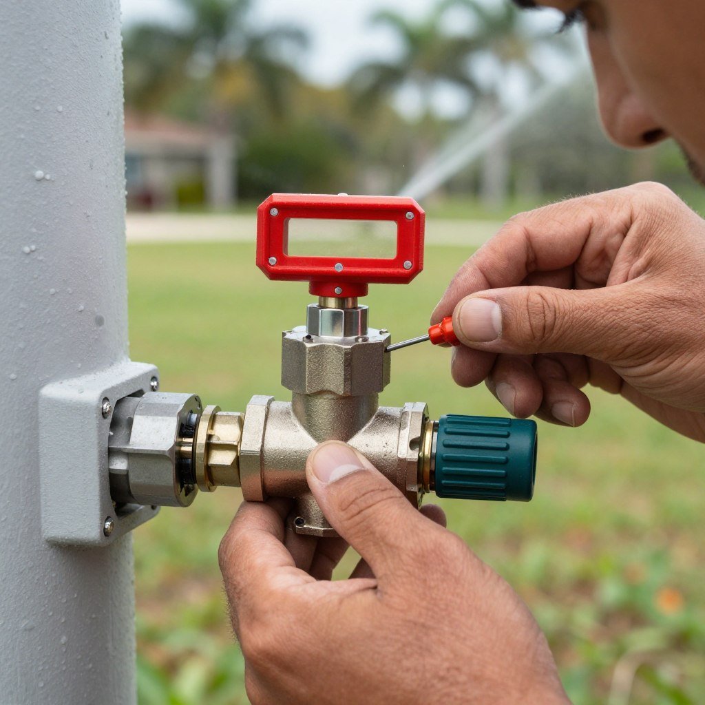 Sprinkler zone control valve repair in Lakeland property