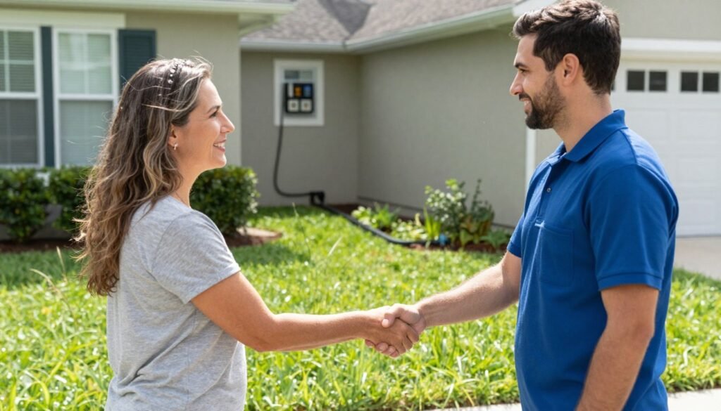 Creative Edge Outdoor Solutions sprinkler controller repair service completion in Lakeland