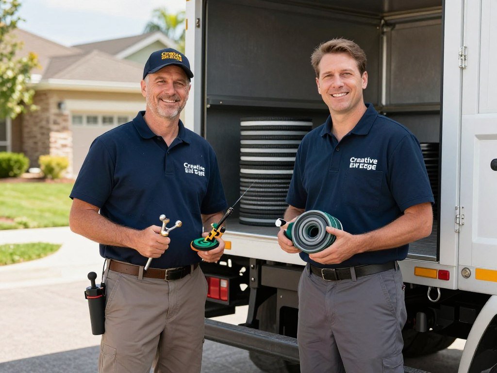 Creative Edge Outdoor Solutions sprinkler repair team in South Lakeland