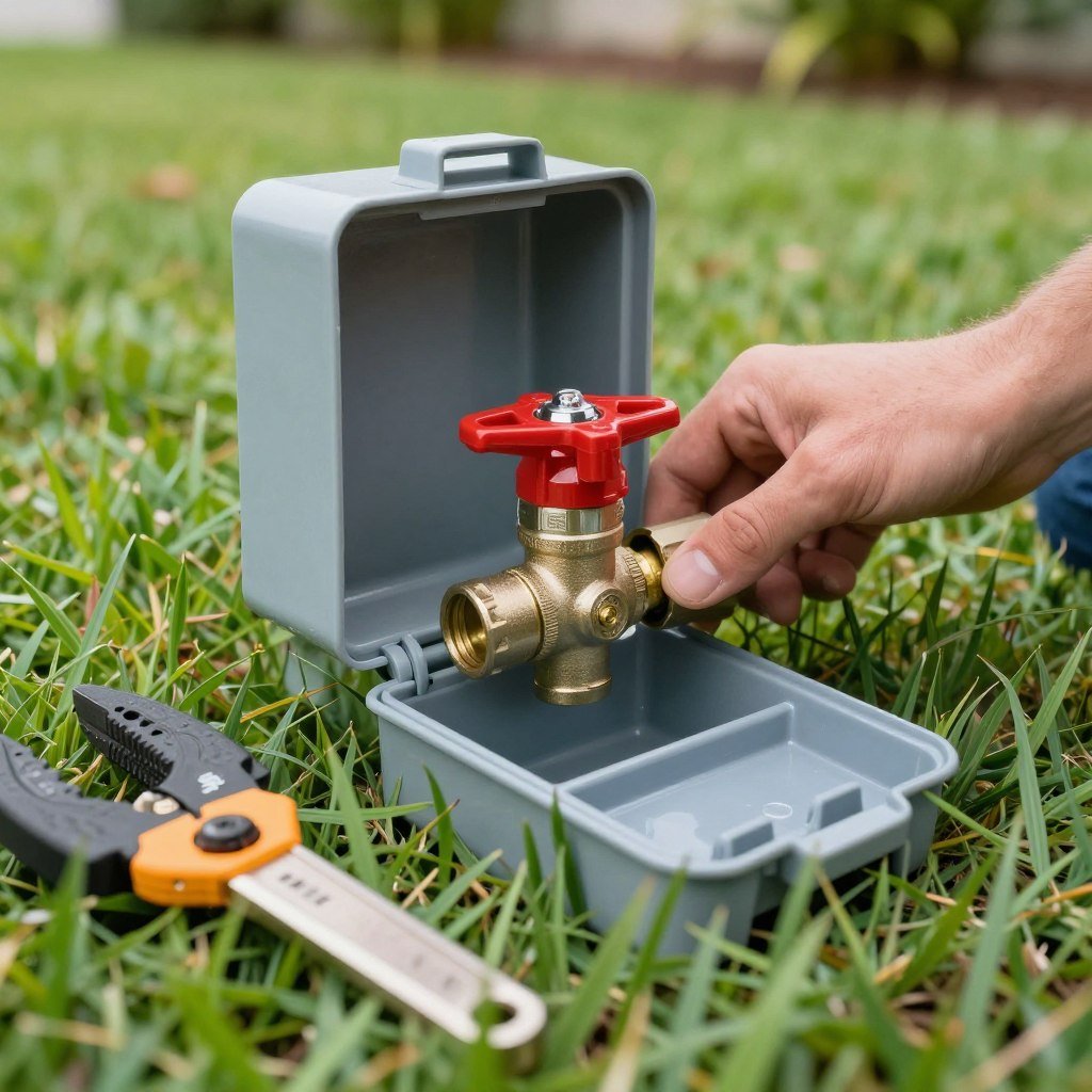 Irrigation valve being repaired in Lakeland Highlands property