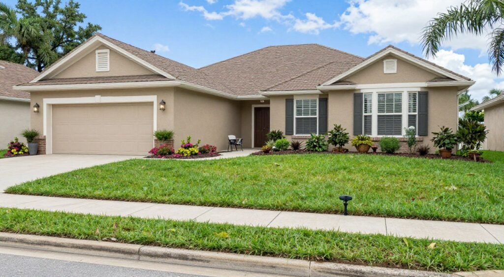 Lakeland Florida residential property with maintained irrigation system landscape