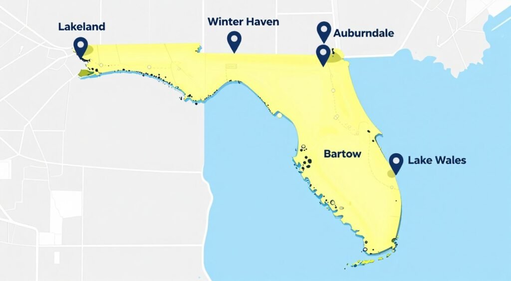 Polk County Florida irrigation service coverage area map