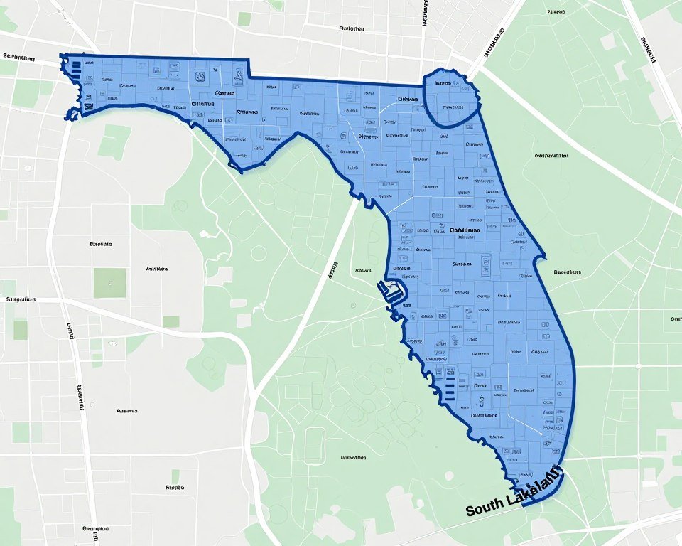 Service area map showing South Lakeland and surrounding Polk County neighborhoods