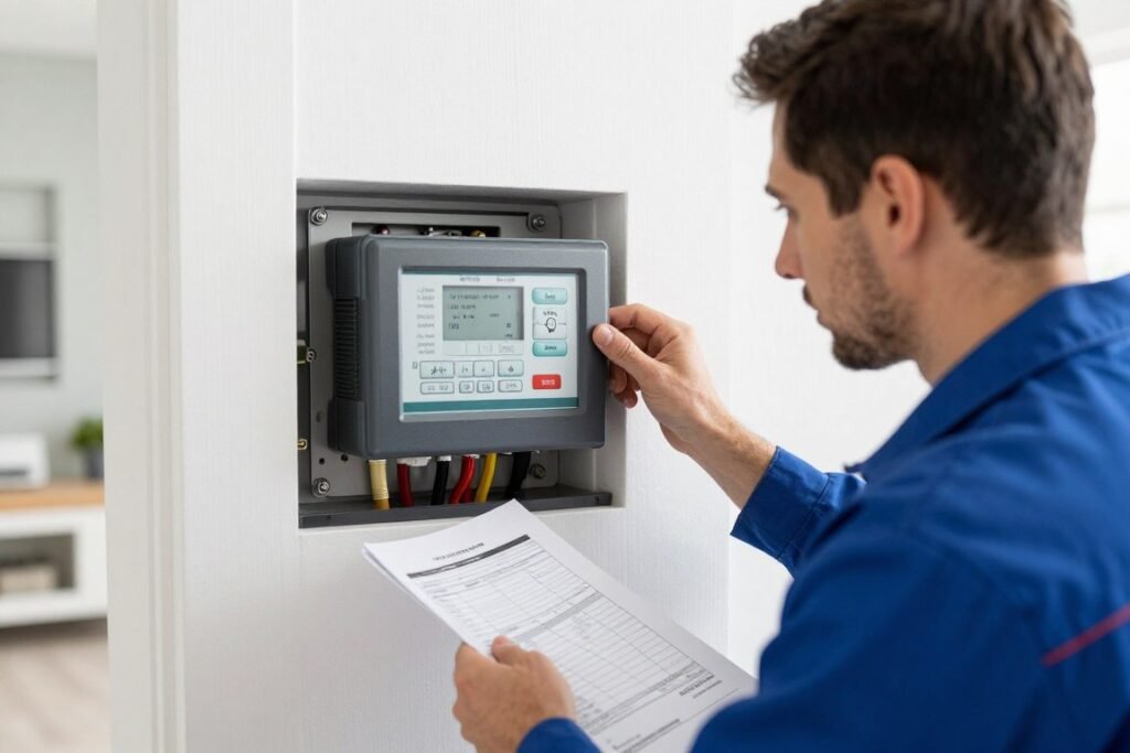 Sprinkler system controller being diagnosed in Lakeland Highlands