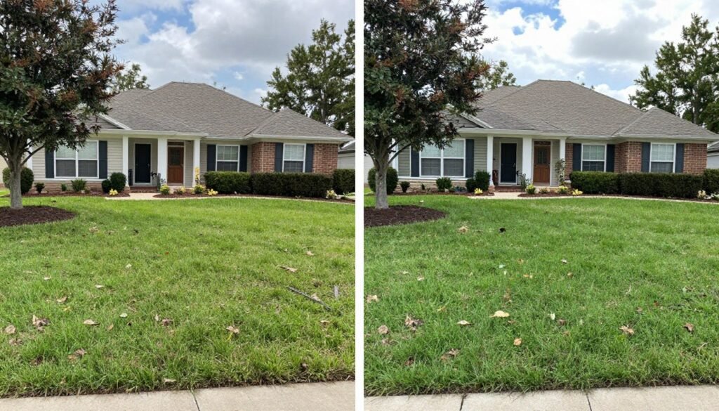 beautiful transformed lawn in Lakeland Florida after professional care