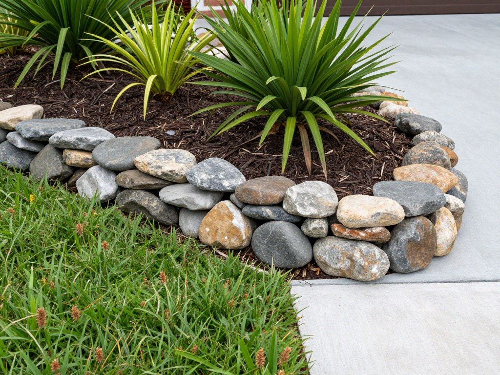 decorative stone border landscaping in Lakeland