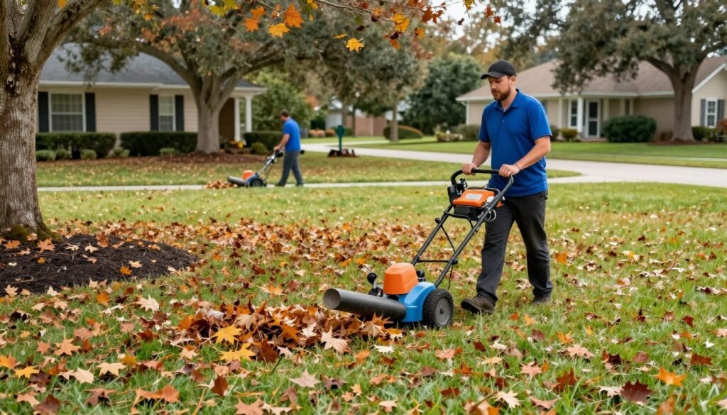 fall lawn care leaf removal Auburndale