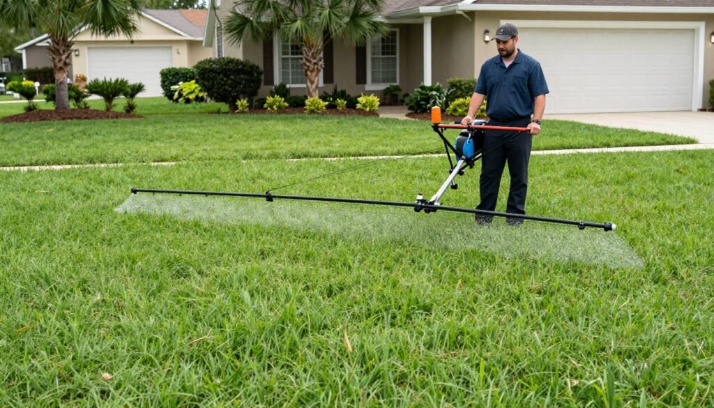 fertilization service application on Auburndale lawn