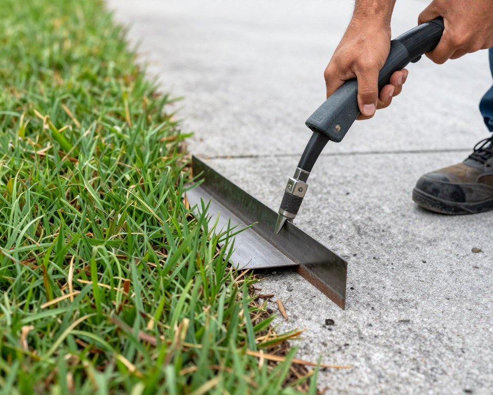 lawn maintenance service edging detail work