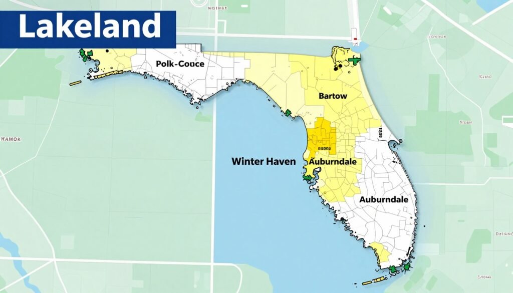 lawn mowing service areas Polk County Florida map