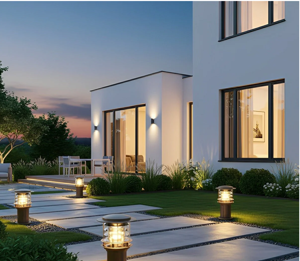 Modern Luxury Home With Dusk Landscape Lighting Lakeland Fl