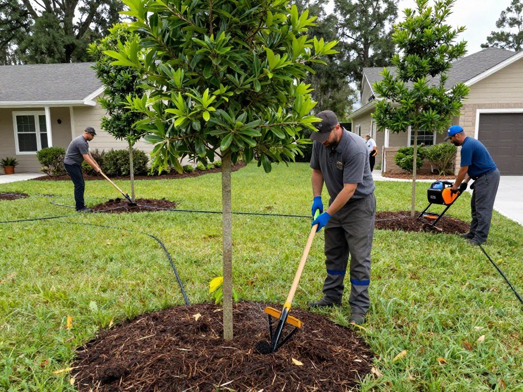 professional landscaping installation Polk County Florida crew work