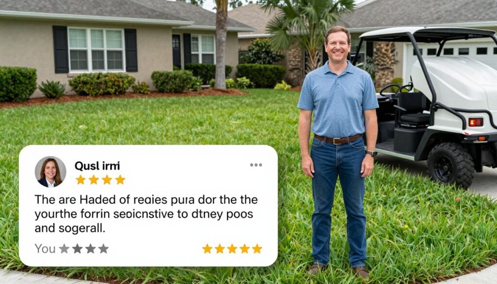 satisfied customer happy with lawn care results Winter Haven