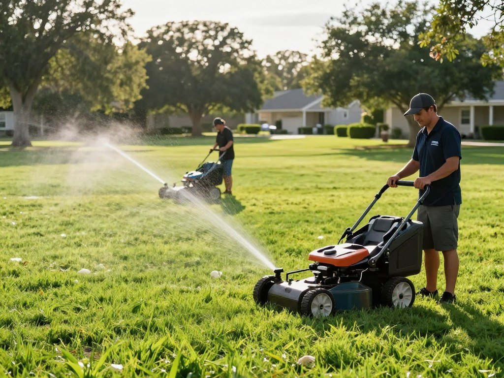summer lawn maintenance Central Florida heat