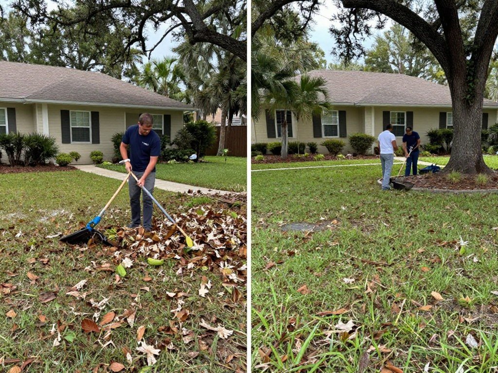 yard cleanup service removing debris in Lakeland Florida